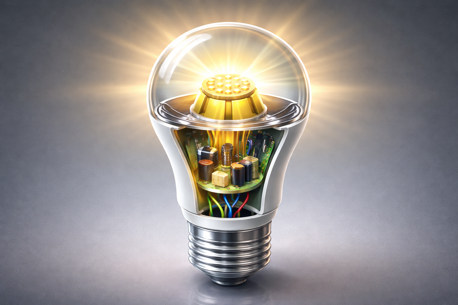 LED bulb internal components diagram