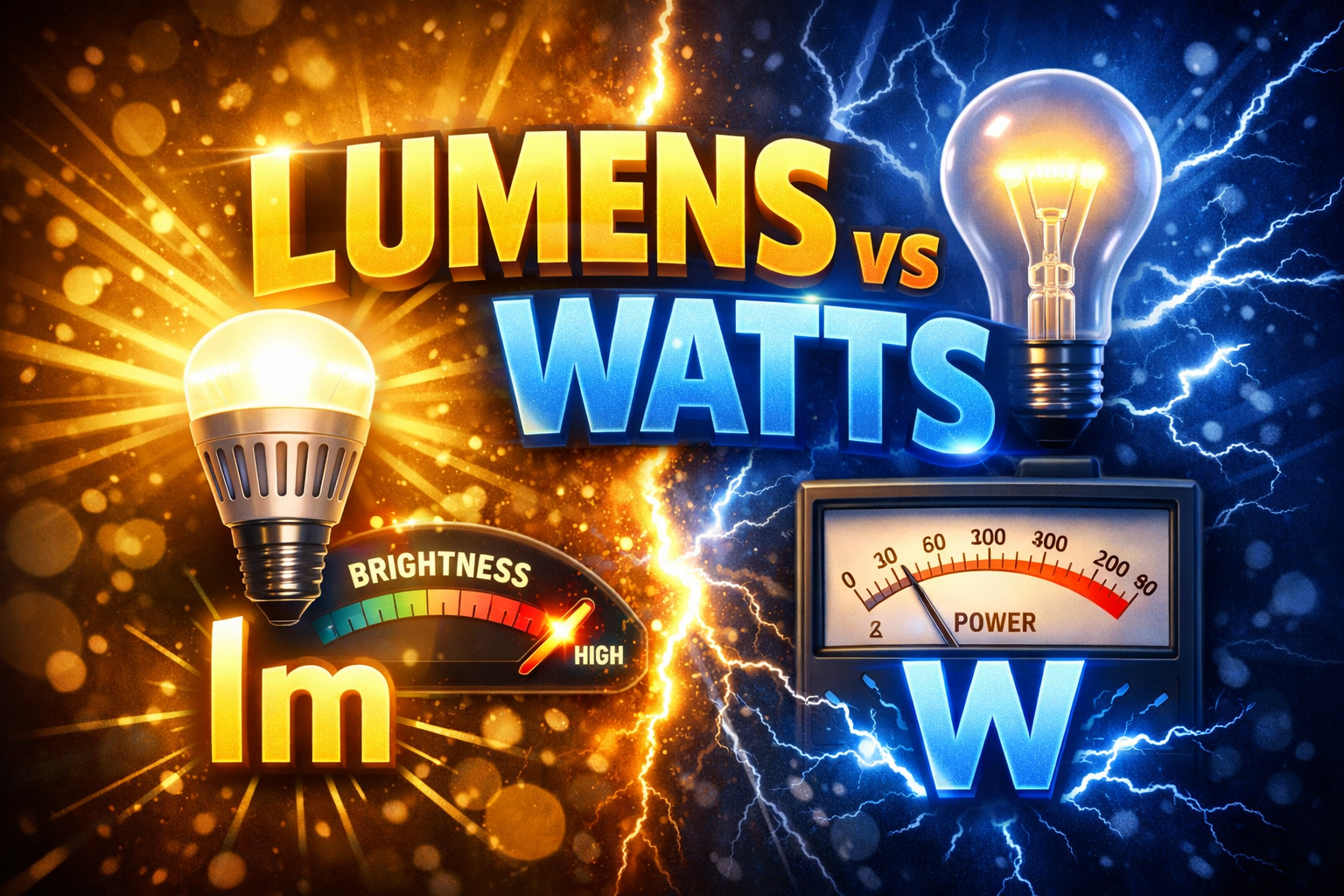 Lumens vs watts brightness and power comparison