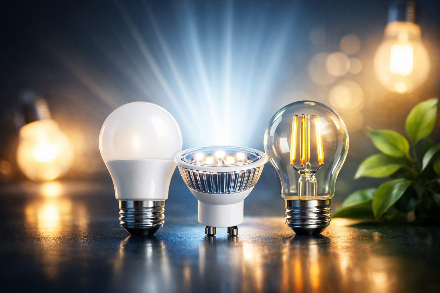Energy-efficient LED light bulbs showcasing modern lighting technology