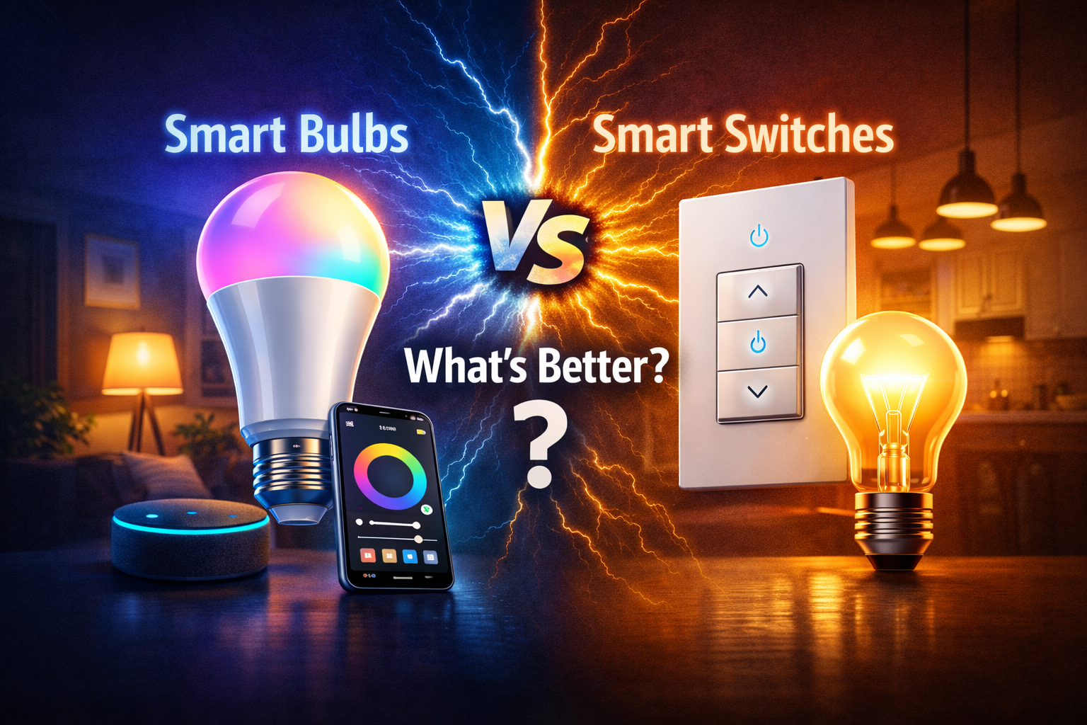 Smart bulbs vs smart switches comparison for home lighting