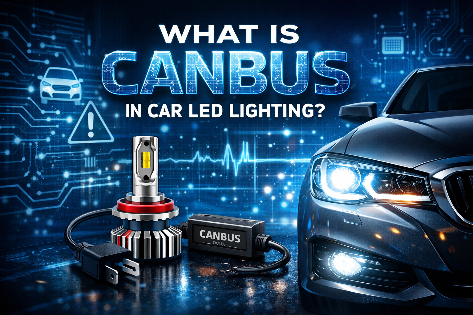 CANBUS in car led lighting module and LED headlight system in a modern car
