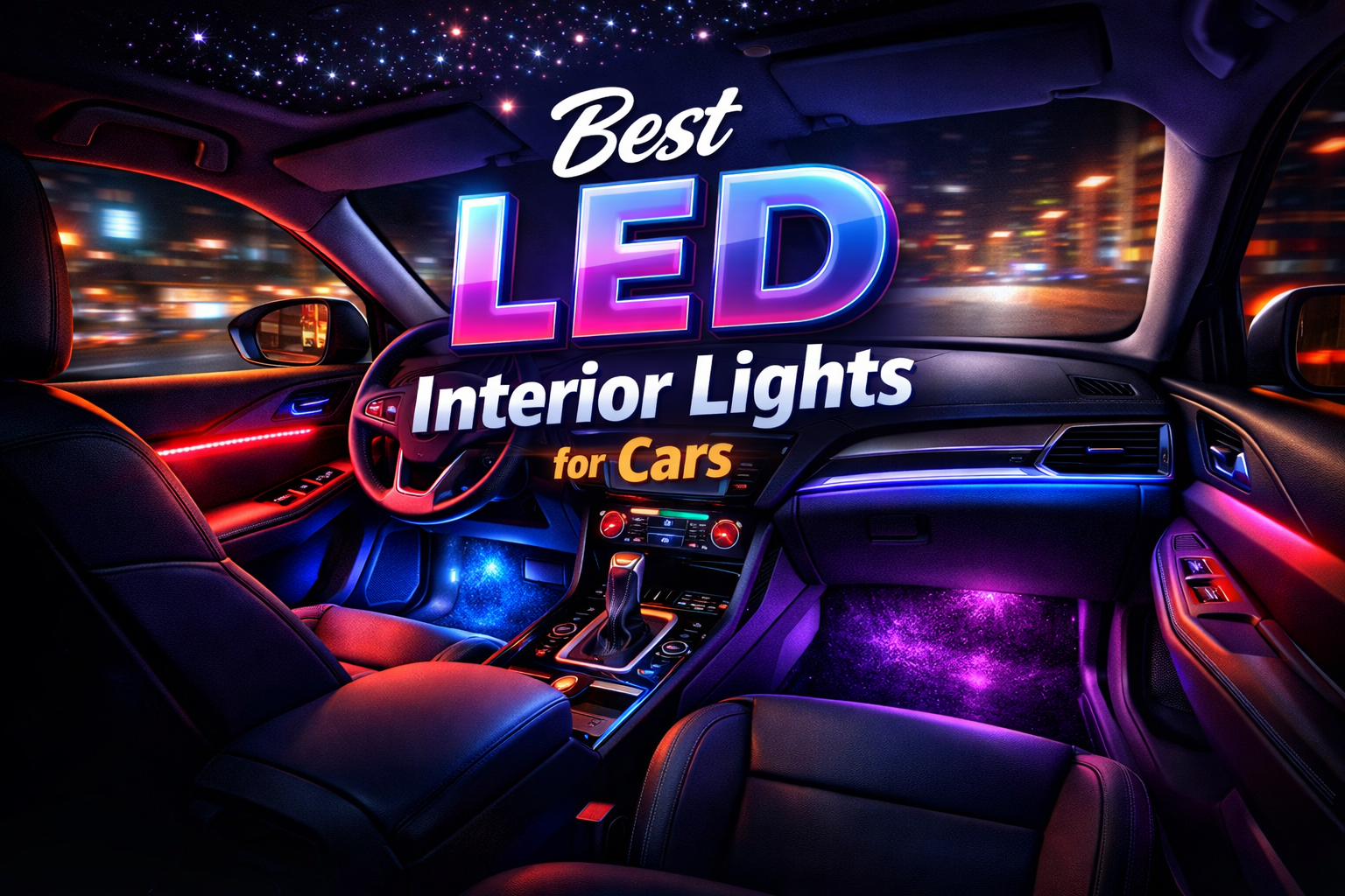 best led interior lights for cars illuminating dashboard and footwell with colorful glow