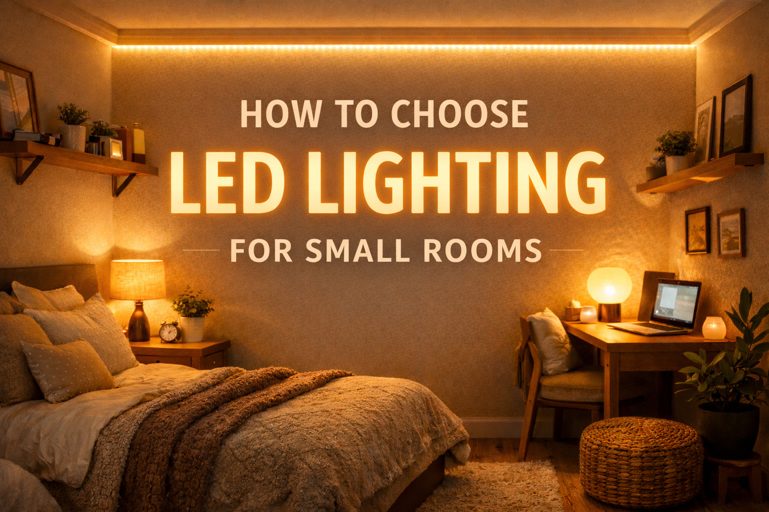 Warm LED lighting for small cozy rooms with layered ambient lights