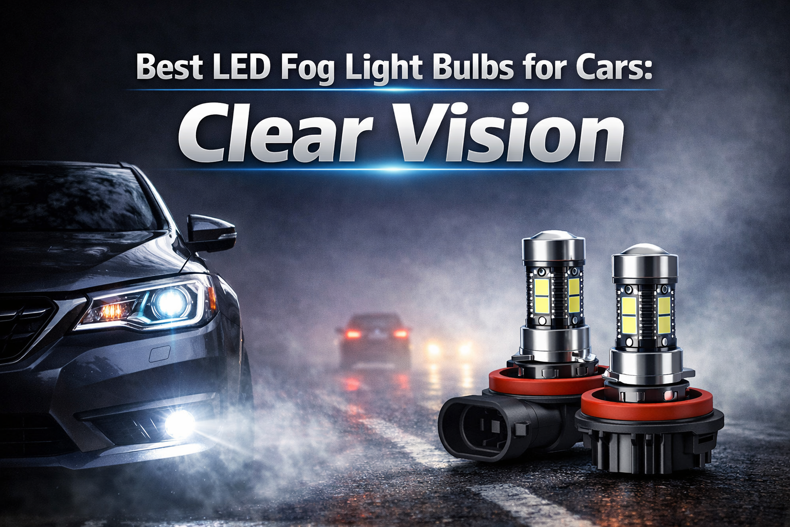 best LED fog light bulbs for cars improving visibility in foggy road conditions