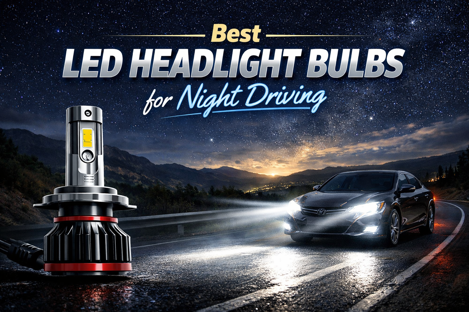 best LED headlight bulbs for night driving with bright road illumination