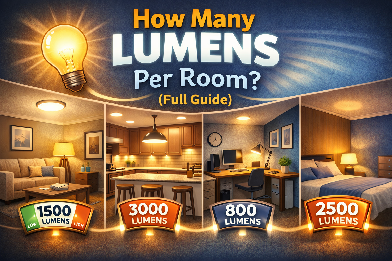lumens per room lighting guide for different spaces